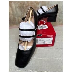 Journee Collection Nally Women's Pumps Black Square Toe Buckle Heels Size 9 M